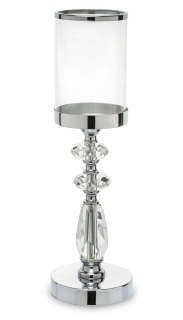 Lampáš, svietník - LAMPIONOVÁ SVIEČKA, GLAMOUROVÁ SVETLO SKLO 40x12