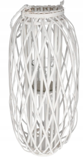 Lampáš, svietník - Prútený LIGHTHOUSE LANTERN 70 CM BIELA ORNAMENT