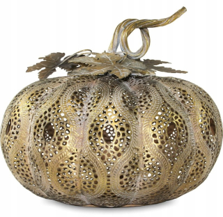 Lampáš, svietník - Lantern Flying tekvice Metal Gold