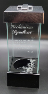 Náhrobný lampáš - PERSONALIZOVANÁ LAMPIÓNKA L-25 - GRAVÍR/MATKA/STRIEBOR