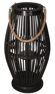 BAMBUSOVÁ LAMPIÓNA, ČIERNA RATTANOVÁ LAMPIÓNA, 60 CM