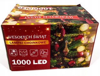 Vonkajšie vianočné osvetlenie - Vianočný strom svetla 1000 LED 67,5 m vonkajšie biela