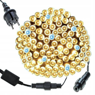 Vonkajšie vianočné osvetlenie - Vianočné stromové lampy teplé biele 500 LED blikajú 36,7 m