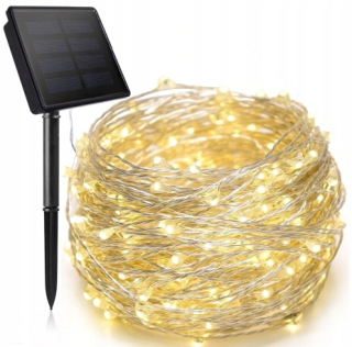Svetla na Vianočný stromček - Solárne LED žiarovky VONKAJŠÍ STROM 300LED 30m