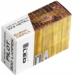 LAMPY LED SVETELNÁ ZÁCLONA 3x3M Teplá farba WW