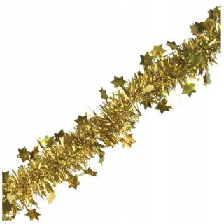 Vianočné ozdoby - REŤAZKA VIANOČNÉ ZLATÉ HVIEZDY 200cm x1