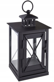 Lampáš, svietník - Kvetina Lantern Lantern House Metal Black Am01