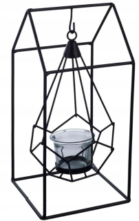 Lampáš, svietník - Lineárne Lantern Lantern Dom Metal Black AM07