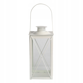 Lampáš, svietník - LIGHTHOUSE LANTERN lampáš štvorcový biely 34,5cm