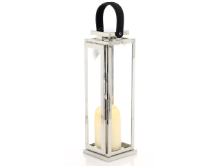 Lampáš, svietník - Lucerna lampáš s lesklý chróm remienka 26 cm