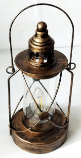 Lampáš, svietník - Kovová lampáš LED ročník 27.5cm