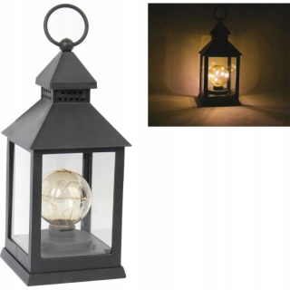 Lampáš, svietník - Maják s žiarovka 5 mini LED čierne