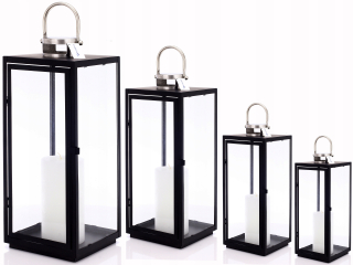 Lampáš, svietník - Majáky Black Mat + Steel Kpl. 4 ks. 29 39 51 62