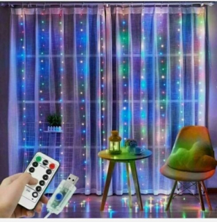 LED svetelné závesy 300 3x3m RGB rainbow