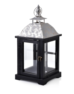 Lampáš, svietník - Maják Levi Silver 20x20x43cm