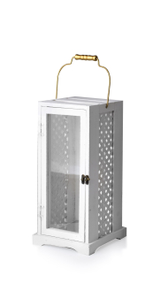 Lampáš, svietník - Levi White Lucerna M 20x20x42cm