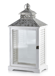 Lampáš, svietník - Levi White Lantern XL 31x21x61cm