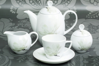 Porcelán, servis - Lubiana MAGNOLIA čajový a kávový servis, 15 ks.