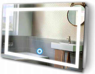 Zrkadlo - LED zrkadlo 80x60 Kúpeľňa osvetlený prepínač