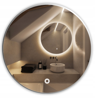 Zrkadlo - Okrúhle zrkadlo 75 osvetlený prepínač LED LED