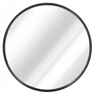 Zrkadlo - Okrúhle nástenné zrkadlo podkrovie čierny rám 50 cm