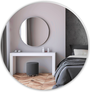 Zrkadlo - ZRKADLO STRIEBORNÉ okrúhle BEZ RÁMU 80cm BRÚSENÉ
