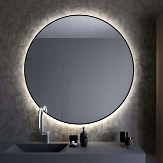 Zrkadlo - Zrkadlo s osvetlením LED 80 cm čierne smartwoods