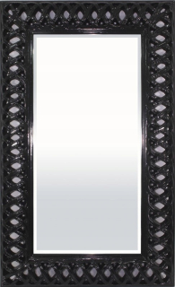 Zrkadlo - Štýlové zrkadlo v čiernom ráme 153x93cm 93314