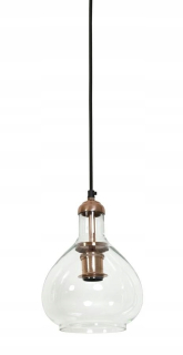 Závesná lampa dela meďná sklo