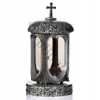 Lampáš, svietník - Žulová lampa ZNICZ pamätník iMPALA sivý hrob