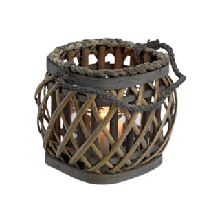 Lampáš, svietník - Bamboo-Glass Lantern Wicker