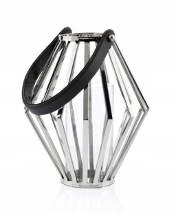 Lampáš, svietník - Geometrické lampáš s výškou 31 cm ocele