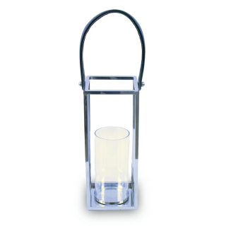 Lampáš, svietník - Square lampáš z ocele. 36 cm
