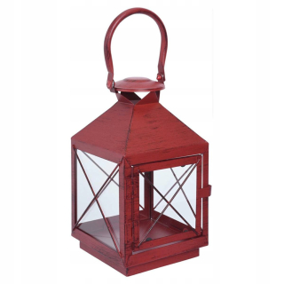 Lampáš, svietník - Lampáš kov lampáš festival červená 25 cm
