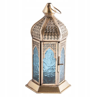 Lampáš, svietník - Lucerna Lynenka luster tealight tyrkysová