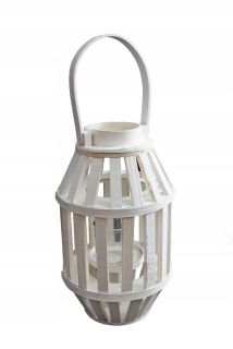 Lampáš, svietník - Lucerna Lighthouse Novinkou biely vysoký 57 cm XP190143