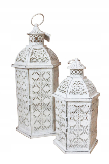 Lampáš, svietník - Lucerna lampáš KPL 2ks biela 51 cm nového
