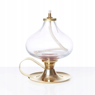 Lampáš, svietník - Classic olejová lampa z mosadze s uzlom