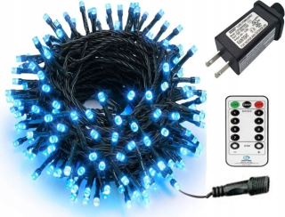 Svetla na Vianočný stromček - Vianočný strom žiarovky 300 LED modrá diaľkové ovládanie