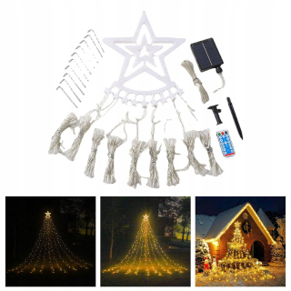 Lampáš, svietník - Solárne ľahké reťazce 350 LED lampa Raindrop