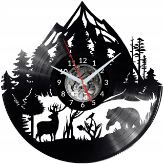 Hodiny - Forest Clock Vinyl Wall Plate