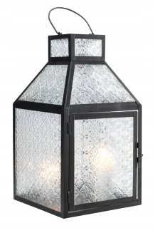 Lampáš, svietník - Lucerna lampáš Metal Silver Glass
