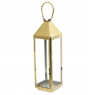 Lampáš, svietník - Záhradný lampáš. Kovové zlato lampáš