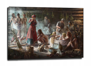 Wikińska Bath - Canvas Painting 120x90 cm