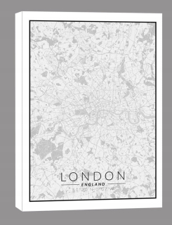 London mapa čiernobiela - obrázok na plátne