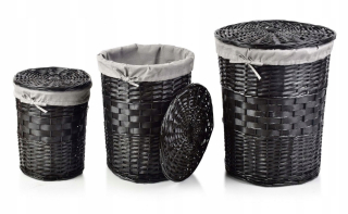 Kôš na prádlo - Lummarko set 3 koše pre okrúhle spodné prádlo 45x45x