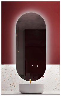 Zrkadlo - Prémiové LED oválne zrkadlo 40x105 cm