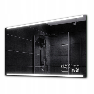 Zrkadlo - LED kúpeľňa zrkadlo dotyk počasie 100x80 hobart