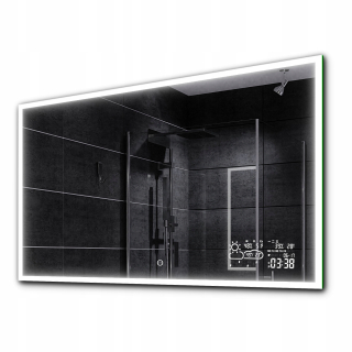 Zrkadlo - LED kúpeľňové zrkadlo +počasie +dotyk 150x90 Boston