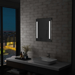 Zrkadlo - Kúpeľňové zrkadlo s LED s poličkou 50x70cm Vidaxl